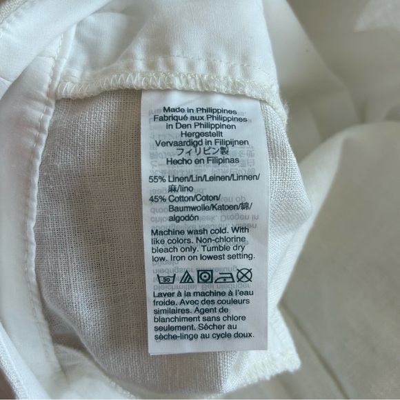 J. Crew Women's White Scalloped Linen Blend Shorts - Picture 4 of 4